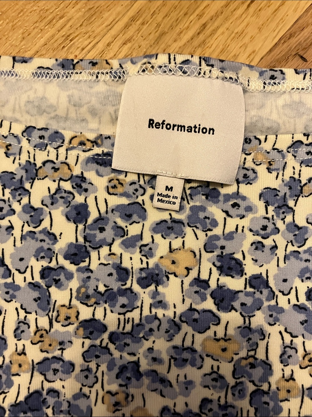 Reformation Blue and Cream Floral Tank Top - Picture 2 of 6